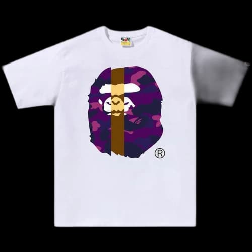 BAPE Color Camo Transform Big Ape Head Tee 'White/Purple'