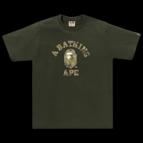 BAPE Bitmap College Tee 'Olive Drab'