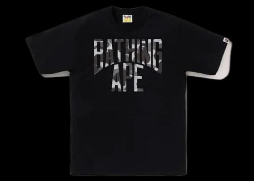 BAPE Heather Gray Camo Bathing Ape Tee Black