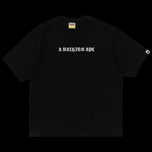 BAPE Gothic Logo Relaxed Fit Tee 'Black'