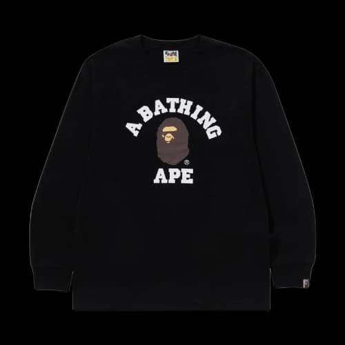 BAPE College Long-Sleeve Tee 'Black'