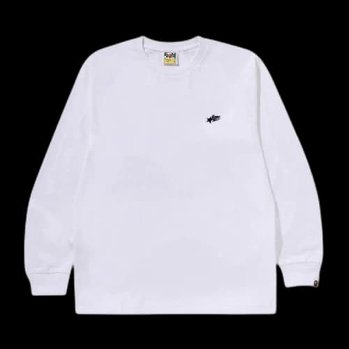 BAPE Sta One Point Long-Sleeve Tee 'White'