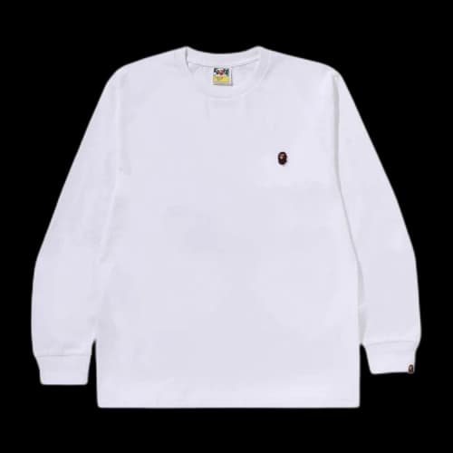BAPE One Point Long-Sleeve Tee 'White'