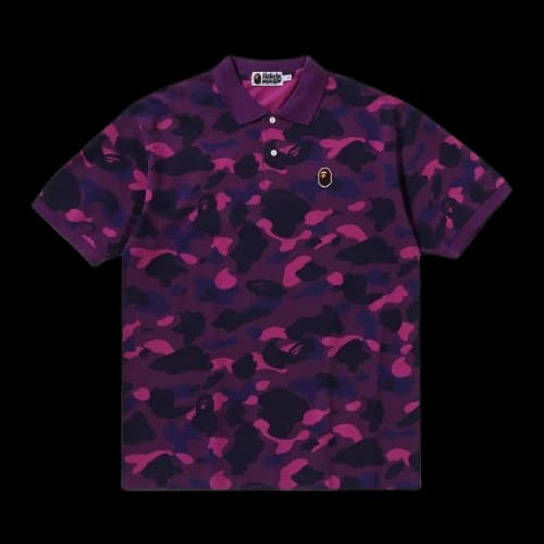 BAPE Color Camo Large Ape Head Relaxed Fit Polo Shirt 'Purple'