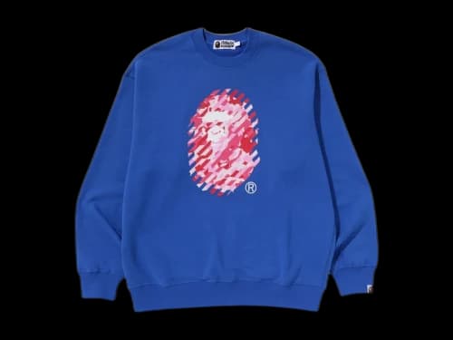 BAPE ABC Camo Ape Head Relaxed Fit Crewneck Sweatshirt (FW24) Blue