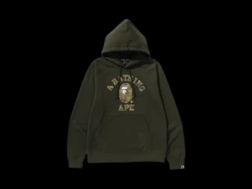 BAPE Bitmap College Pullover Hoodie Olivedrab
