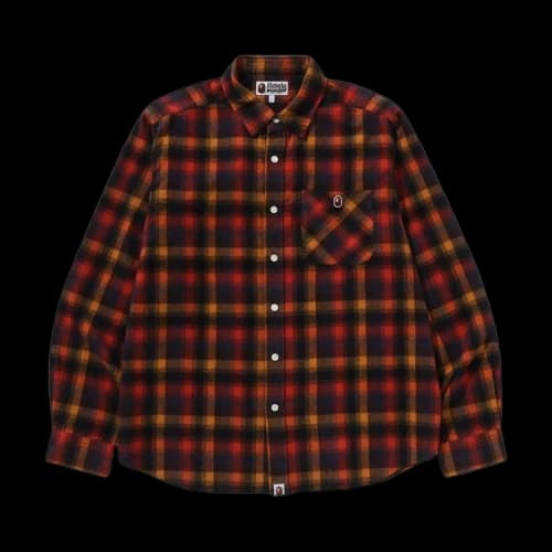 BAPE Ape Head One Point Check Relaxed Fit Shirt 'Red'