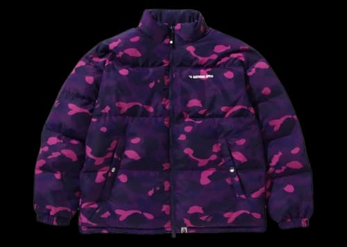 BAPE Color Camo Reversible Down Jacket Red