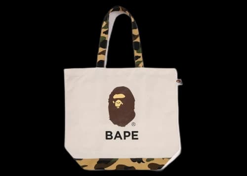 BAPE 1st Camo Ape Head Tote Bag Ivory