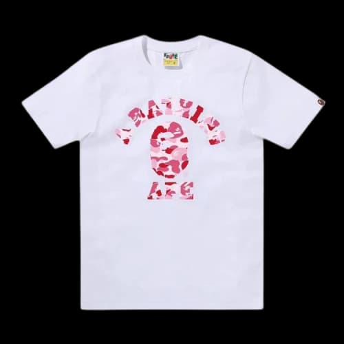 BAPE ABC Camo College Tee 'White/Pink'