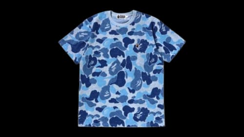 BAPE ABC Camo Pile Jacquard One Point Tee Blue