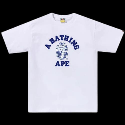 BAPE Palm Tree Camo College Tee 'White/Blue'