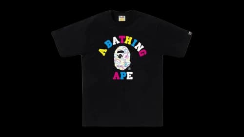 BAPE Neon Camo College Tee Gray