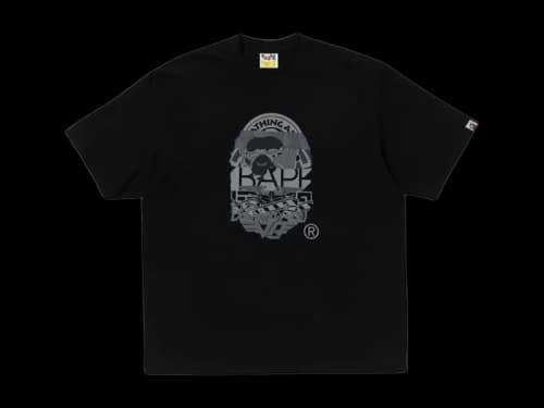BAPE Multi Logo Ape Head Relaxed Fit Tee Black
