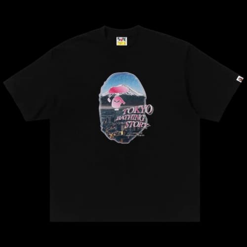 BAPE Cityscape Ape Head Relaxed Fit Tee 'Black'