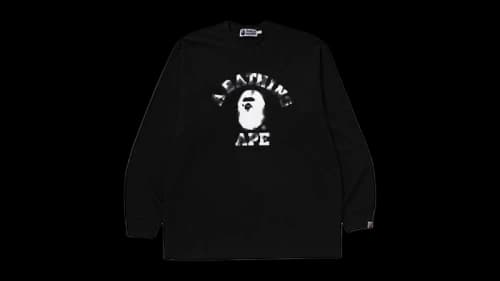 BAPE College Relaxed Fit L/S Tee Black