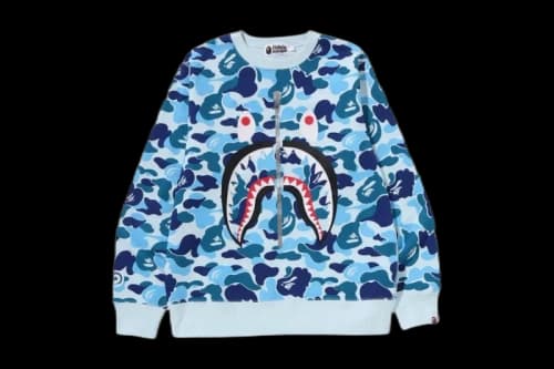 BAPE ABC Camo Shark Crewneck Sweatshirt Blue