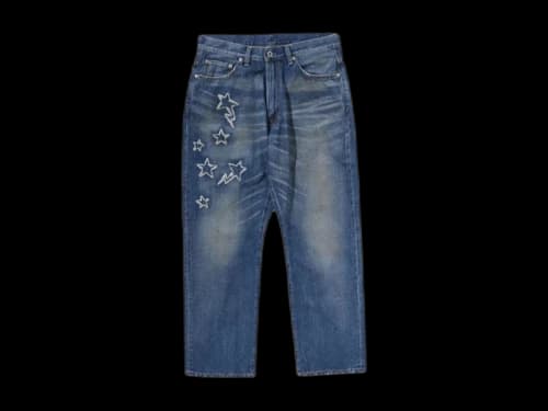 BAPE Sta Patch Work Loose Fit Denim Pants Indigo Blue