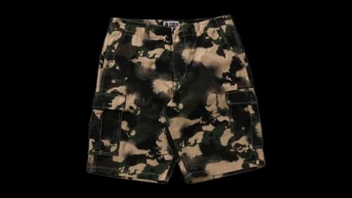 BAPE Map Camo Regular Fit Cargo Shorts Green
