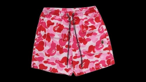 BAPE ABC Camo One Point Relaxed Fit Water Shorts Blue