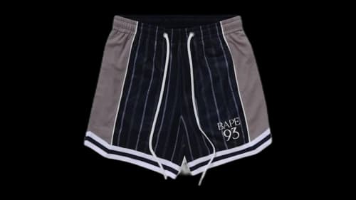 BAPE Multilogo Reversible Relaxed Fit Sweat Shorts Navy