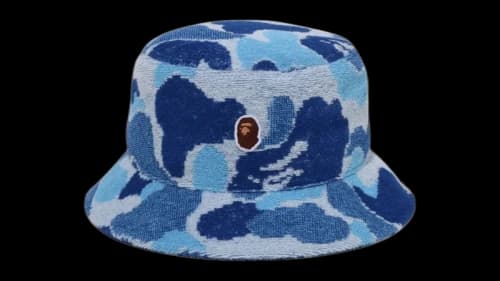 BAPE ABC Camo Pile Jacquard Bucket Hat Blue