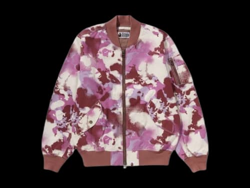 BAPE Women's Map Camo Bomber Jacket Pink