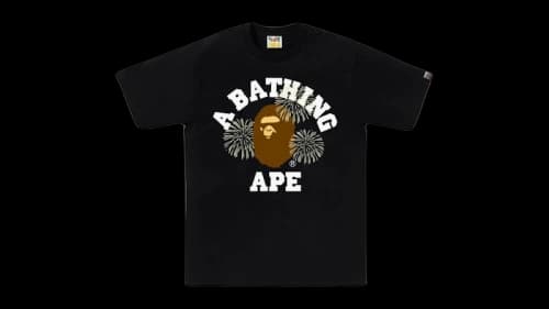 BAPE Firework College Tee Black