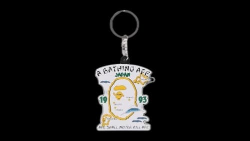 BAPE Japan Souvenir Rubber Keychain White