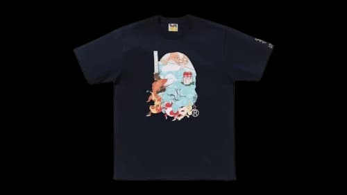 BAPE x Ukiyo-E Ape Head 4 Tee Navy