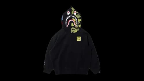BAPE X CR7 Life Logo Relaxed Fit Shark Full Zip II Hoodie Black