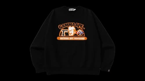 BAPE Classic Gamma Ape Relaxed Fit Crewneck Black