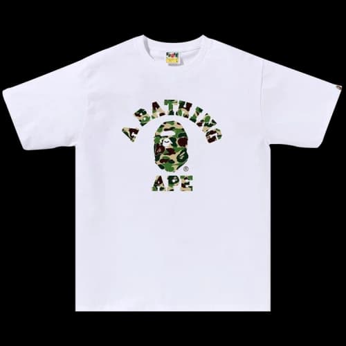 BAPE ABC Camo College Tee 'White/Green'