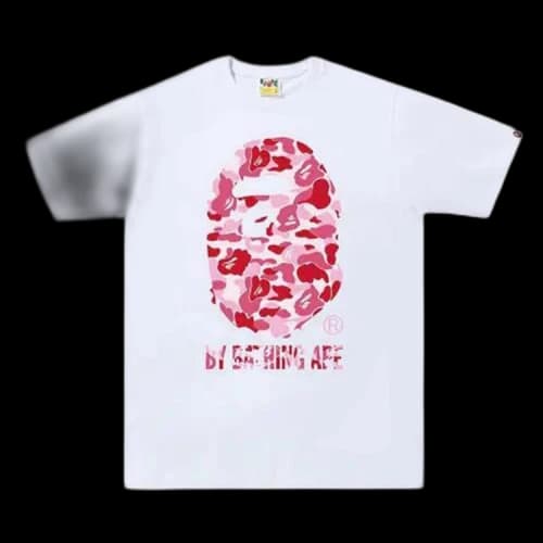 BAPE ABC Camo College Tee 'White/Pink'