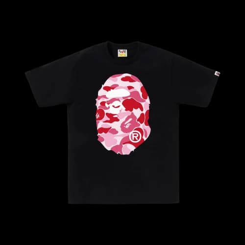 BAPE ABC Camo Big Ape Head Tee 'Black/Pink'