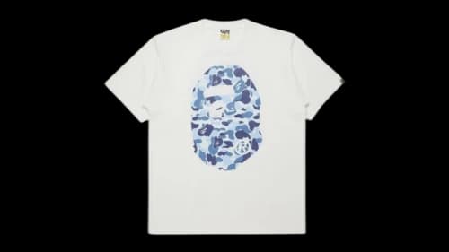 BAPE ABC Camo Big Ape Head Tee White/Blue