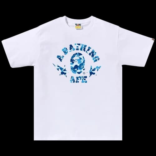 BAPE ABC Camo Sta College Tee 'White/Blue'