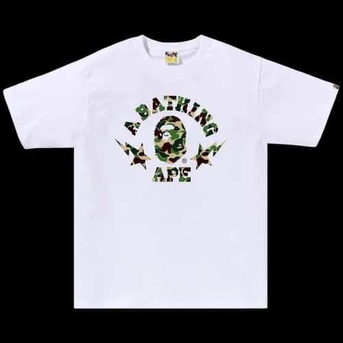 BAPE ABC Camo Sta College Tee 'White/Green'