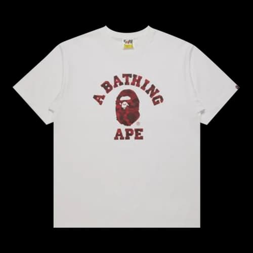 BAPE Color Camo College Tee 'White/Red'