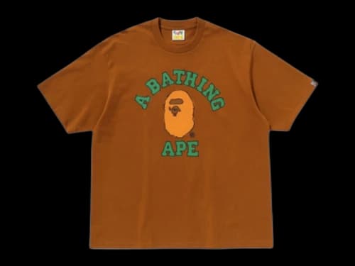 BAPE Hand Drawn College Relaxed Fit Tee Beige