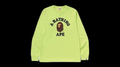 BAPE College L/S Tee (SS25) Light Green