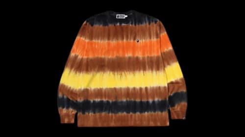 BAPE Drip Stripe Relaxed Fit Ls Tee Black