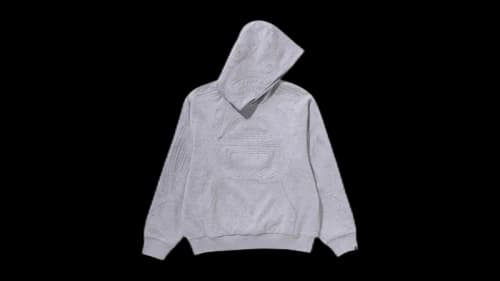 BAPE Padded Shark Cropped Fit Pullover Hoodie Gray