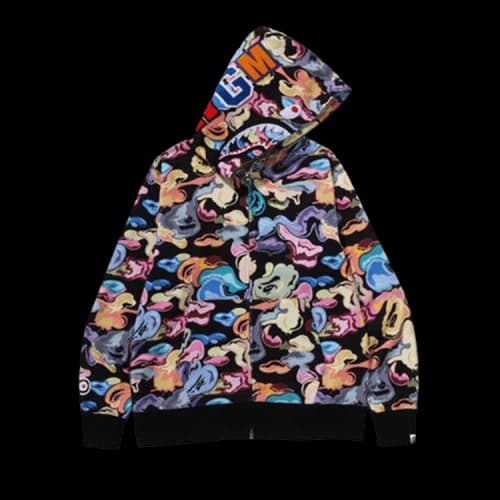 BAPE Art Camo Shark Full Zip Hoodie 'Black'