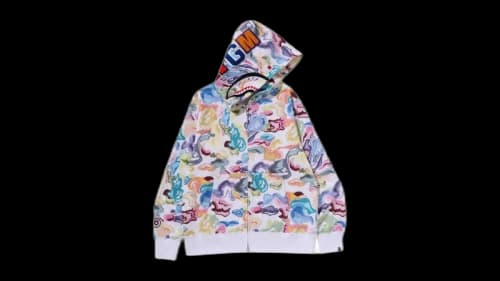 BAPE Art Camo Shark Full Zip Hoodie Black