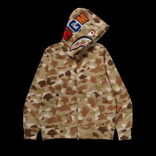 BAPE Gradation Camo Shark Full Zip Hoodie 'Beige'