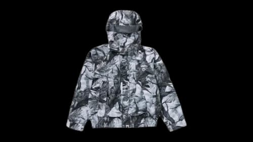 BAPE Tree Edge Camo Hooded Snowboard Jacket White