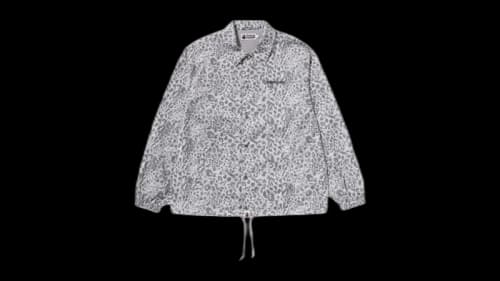 BAPE Wild Leopard Pattern Coach Jacket Gray
