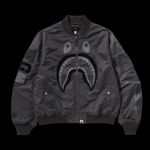 BAPE Tonal Shark MA-1 'Charcoal'