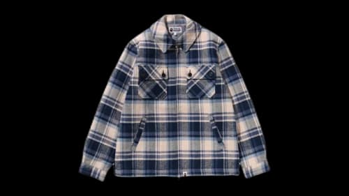 BAPE Check CPO Zip Jacket Red